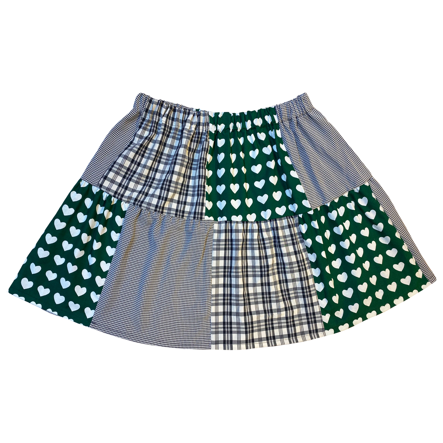 Vihreä sydän • tilkkuhame L-XL