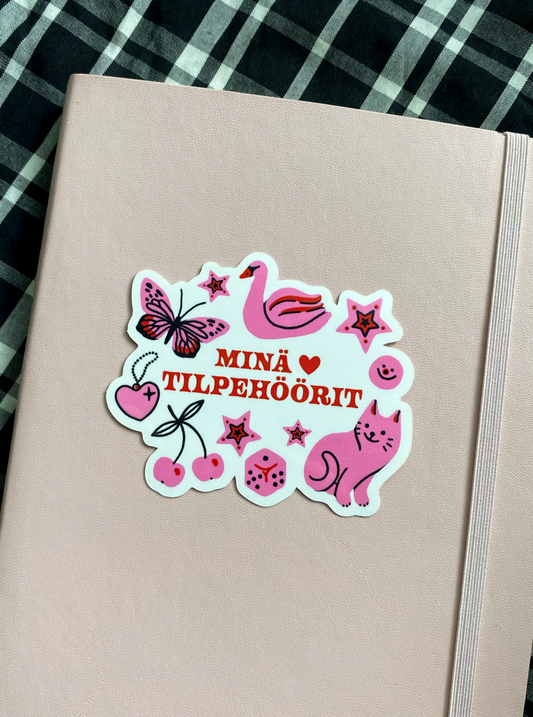 Minä <3 tilpehöörit • tarra