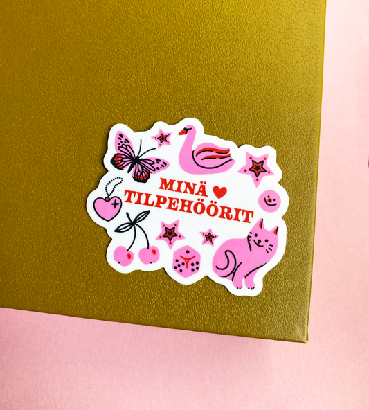 Minä ♡ tilpehöörit • tarra