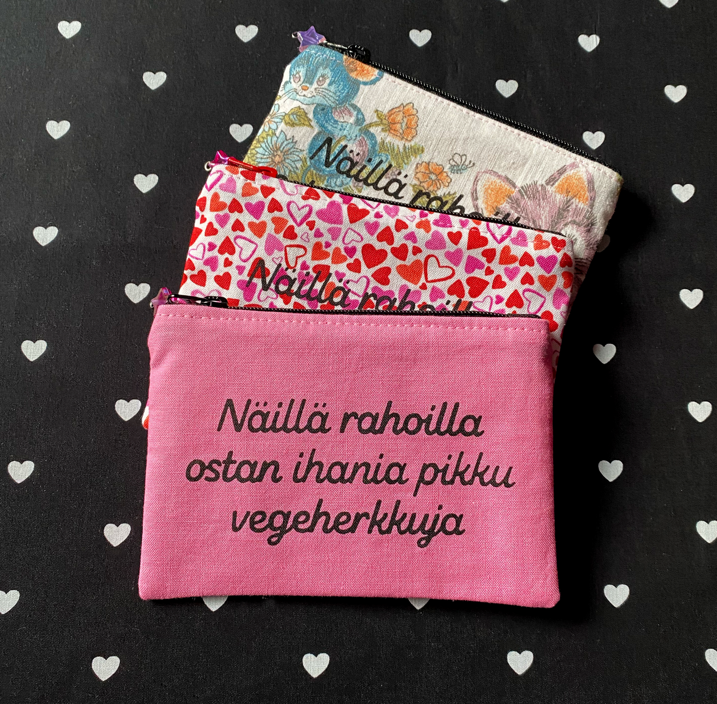 Näillä rahoilla ostan ihania pikku vegeherkkuja • kolikkokukkaro