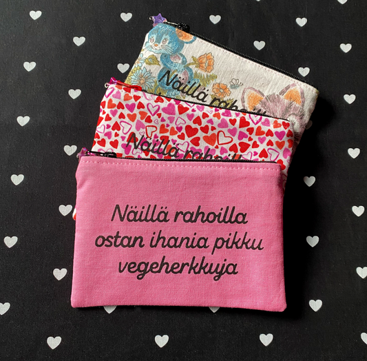 Näillä rahoilla ostan ihania pikku vegeherkkuja • kolikkokukkaro